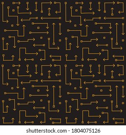 Seamless vector pattern of geometric arrows, vector arrow background, freehand background, Doodle