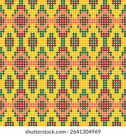 Seamless vector pattern. Geometric background with colored elements. Print with ethnic motifs. Can be used for wallpapers, fills images, background, surface