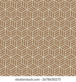 Seamless vector pattern with geometric cube illusion, modern abstract design, stylish contemporary repeating background, decorative wallpaper texture, retro trendy textile and fabric ornament print