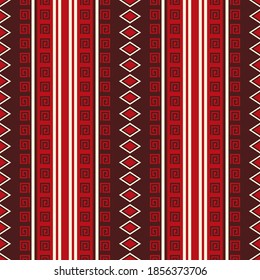 Seamless vector pattern with geometric ethnic ornament. Aztec tribal background. Boho textile design.
