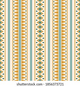 Seamless vector pattern with geometric ethnic ornament. Aztec tribal background. Boho textile design.