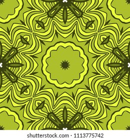 Seamless vector pattern. Geometric floral ornament. For Interior decoration, wallpaper, presentation, fashion design, print.