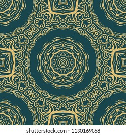 Seamless vector pattern. Geometric floral ornament. For Interior decoration, wallpaper, presentation, fashion design, print.