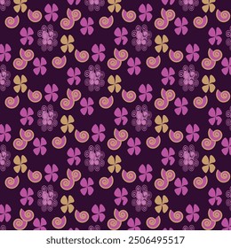 seamless vector pattern with geometric and floral design for bag design fabric , wallpaper and backgraound design 
