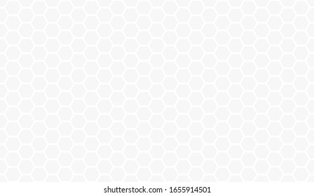 Seamless vector pattern. Geometric hexagon ornament. Simple light texture isolated on white background. Delicate white illustration.