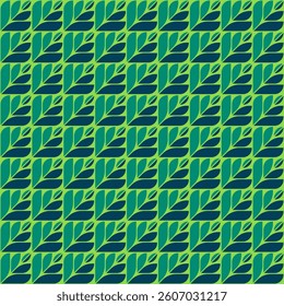 A seamless vector pattern of geometric leaves, bursting with vibrant hues to add elegance and energy to designs, perfect for digital art, textiles, and wallpapers.