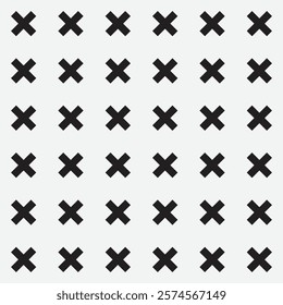 seamless vector pattern geometric monochrome cross pattern 'x' sign fashion print for textile fabric