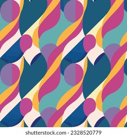 seamless vector pattern geometric organic shapes and forms textile fabric or ceramic tiles background