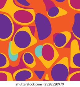 seamless vector pattern geometric organic shapes and forms textile fabric or ceramic tiles background