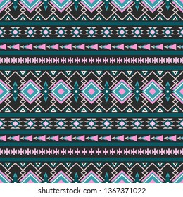 Seamless vector pattern with geometric ornament in ethnic motifs. Background for printing on paper, wallpaper, covers, textiles, fabrics, for decoration, decoupage, scrapbooking and other 