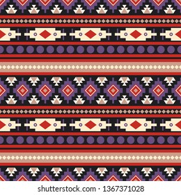 Seamless vector pattern with geometric ornament in ethnic motifs. Background for printing on paper, wallpaper, covers, textiles, fabrics, for decoration, decoupage, scrapbooking and other 