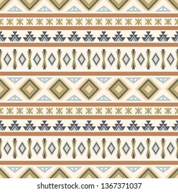 Seamless vector pattern with geometric ornament in ethnic motifs. Background for printing on paper, wallpaper, covers, textiles, fabrics, for decoration, decoupage, scrapbooking and other 