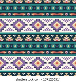 Seamless vector pattern with geometric ornament in ethnic motifs. Background for printing on paper, wallpaper, covers, textiles, fabrics, for decoration, decoupage, scrapbooking and other 
