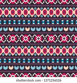 Seamless vector pattern with geometric ornament in ethnic motifs. Background for printing on paper, wallpaper, covers, textiles, fabrics, for decoration, decoupage, scrapbooking and other 