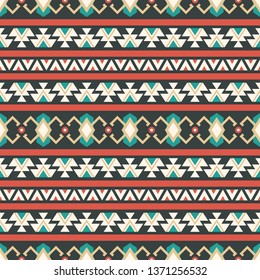 Seamless vector pattern with geometric ornament in ethnic motifs. Background for printing on paper, wallpaper, covers, textiles, fabrics, for decoration, decoupage, scrapbooking and other 