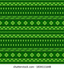 Seamless vector pattern with geometric ornament. Ethnic textile design. Background with Aztec, Mexican, Peruvian folk motives.
