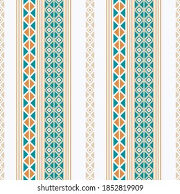 Seamless vector pattern with geometric ornament. Textile boho design. Background with ethnic motives.