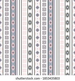Seamless vector pattern with geometric ornament. Boho design for textiles. Background with ethnic motives.