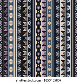Seamless vector pattern with geometric ornament. Boho design for textiles. Background with ethnic motives.