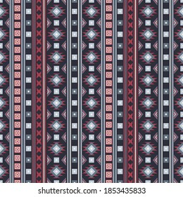 Seamless vector pattern with geometric ornament. Boho design for textiles. Background with ethnic motives.