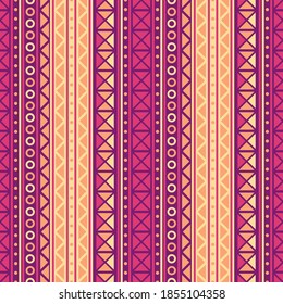 Seamless vector pattern with geometric ornament. Boho design for textiles. Background with ethnic motives.