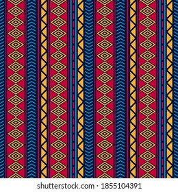 Seamless vector pattern with geometric ornament. Boho design for textiles. Background with ethnic motives.