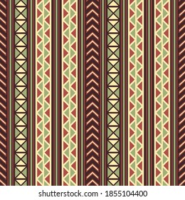 Patrón vectorial sin foco con ornamento geométrico. Diseño boho para textiles. Antecedentes con motivos étnicos.
