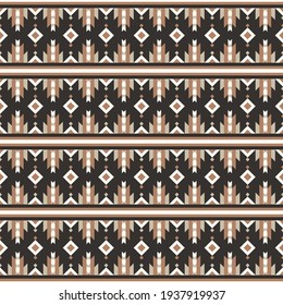 Seamless vector pattern with geometric ornament. Aztec ethnic design for textiles. Background with tribal motives. 