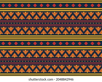 Seamless vector pattern with geometric ornament. Ethnic motif of the Aztecs, Mexicans, Mayans, Peruvians. Tribal traditional folk print for boho textiles. 