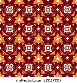 Seamless vector pattern with geometric ornament. Stylish ethnic design for textiles. Aztec, Mexican, Peruvian, Mayan motifs. 