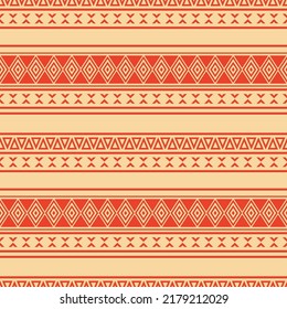 Seamless vector pattern with geometric ornament. Monochrome ethnic print.  Textile design in boho style.