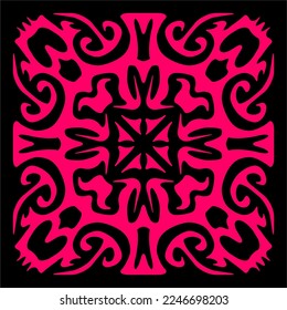 Seamless vector pattern in geometric ornament style.Tile Ornament. Vector illustration of symmetrical pattern mosaic