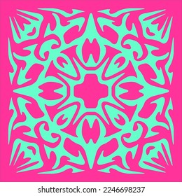 Seamless vector pattern in geometric ornament style.Tile Ornament. Vector illustration of symmetrical pattern mosaic