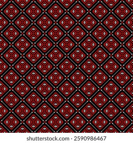 Seamless vector pattern with geometric ornament, Ukrainian ornament in ethnic style, identity, vyshyvanka, embroidery for print clothes, websites, banners