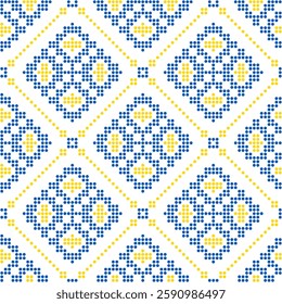 Seamless vector pattern with geometric ornament, Ukrainian ornament in ethnic style, identity, vyshyvanka, embroidery for print clothes, websites, banners