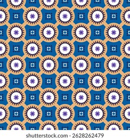 Seamless vector pattern with geometric ornament. Boho style design for textile, fabric, wallpaper. Ethnic motifs for printing on surfaces.