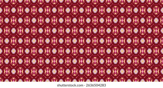 Seamless vector pattern with geometric ornament. Symmetrical ethnic print with decorative diamonds and arrows for printing on textile, fabric, paper, wrapping and other surfaces.
