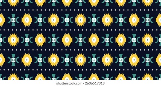 Seamless vector pattern with geometric ornament. Ethnic style design, boho background for printing on textile, fabric, paper, wrapping and other surfaces.