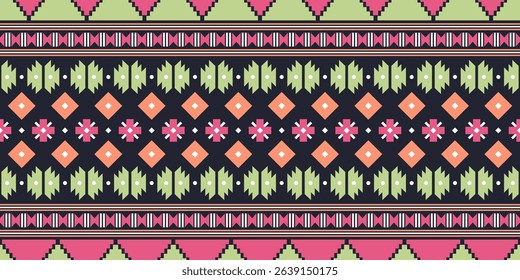 Seamless vector pattern with geometric ornament. Ethnic style design with Peruvian, Mexican, Aztec native motifs. Decorative print for textiles, fabrics, wallpapers, paper and other surfaces.