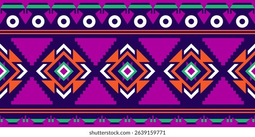 Seamless vector pattern with geometric ornament. Ethnic style design with African, Peruvian, Mexican, Aztec motifs. Decorative print for textiles, fabrics, wallpapers, paper and other surfaces.