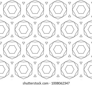 Seamless vector pattern in geometric ornamental style