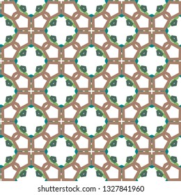 Seamless vector pattern in geometric ornamental style