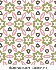 Seamless vector pattern in geometric ornamental style