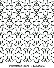 Seamless vector pattern in geometric ornamental style
