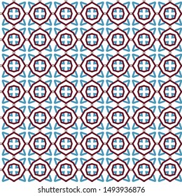 Seamless vector pattern in geometric ornamental style