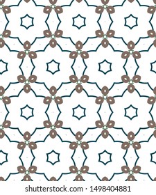 Seamless vector pattern in geometric ornamental style