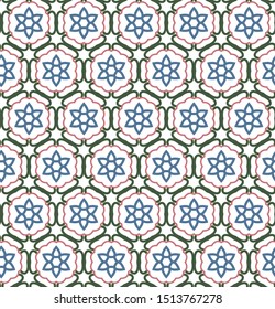Seamless vector pattern in geometric ornamental style