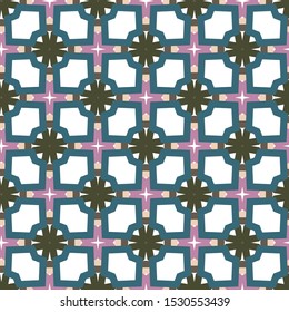 Seamless vector pattern in geometric ornamental style