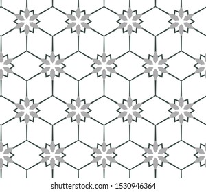 Seamless vector pattern in geometric ornamental style