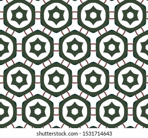 Seamless vector pattern in geometric ornamental style
